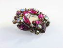 Weiss Purple Pink Glass and Aurora Borealis Wreath Brooch 2" x 2" product image for Just Stuff I Sell, clear front view, neutral background, original listing photo, optimized descriptive alt text, centered composition variant 4