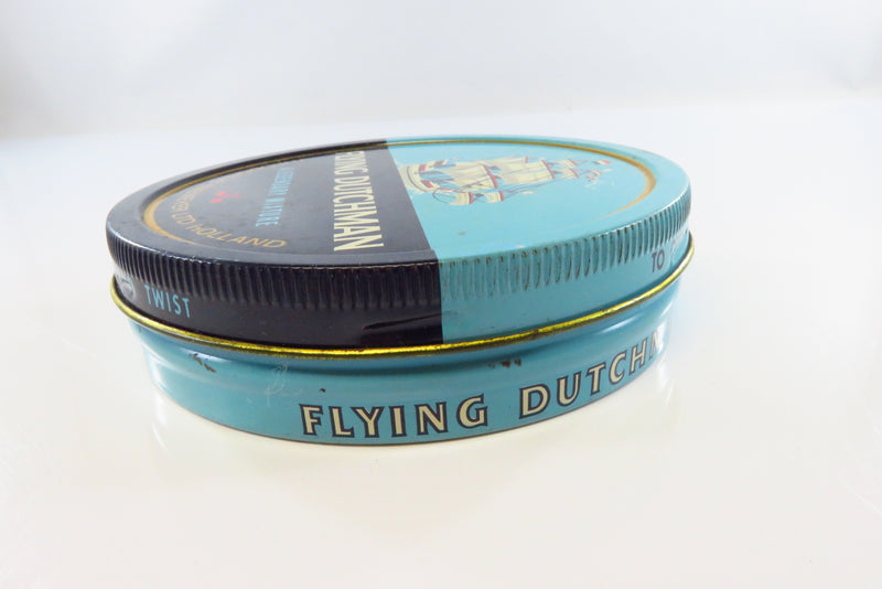 Vintage Flying Dutchman Empty Tobacco Tin Theodorus Niemeye Ltd Holland Round Blue