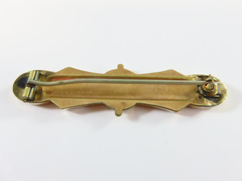 Victorian Gold Filled Etched Collar Bar Pin Brooch with T Closure 2 1/4"