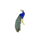 1998 FGA Peacock Brooch Pin Glittery Blue & Green Enamel Gold Tone Pin — Gold, Enamel — front view