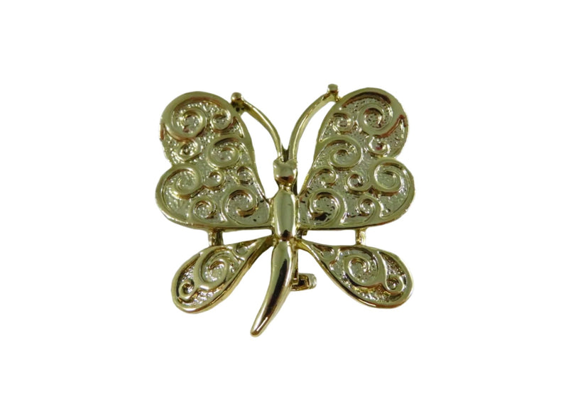 Gerry's Butterfly Brooch with Faux Openwork Design in Gold Tone Metal