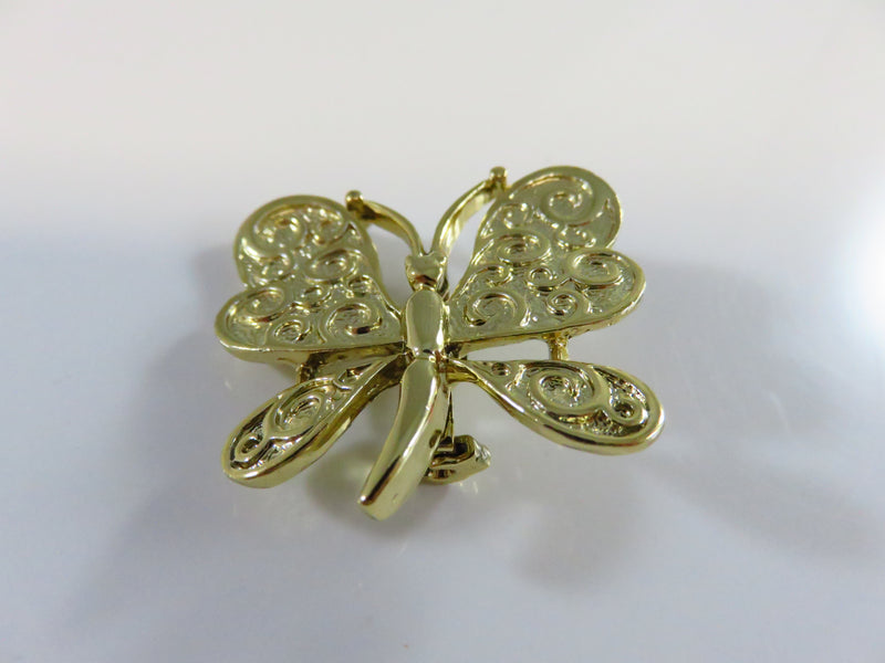 Gerry's Butterfly Brooch with Faux Openwork Design in Gold Tone Metal