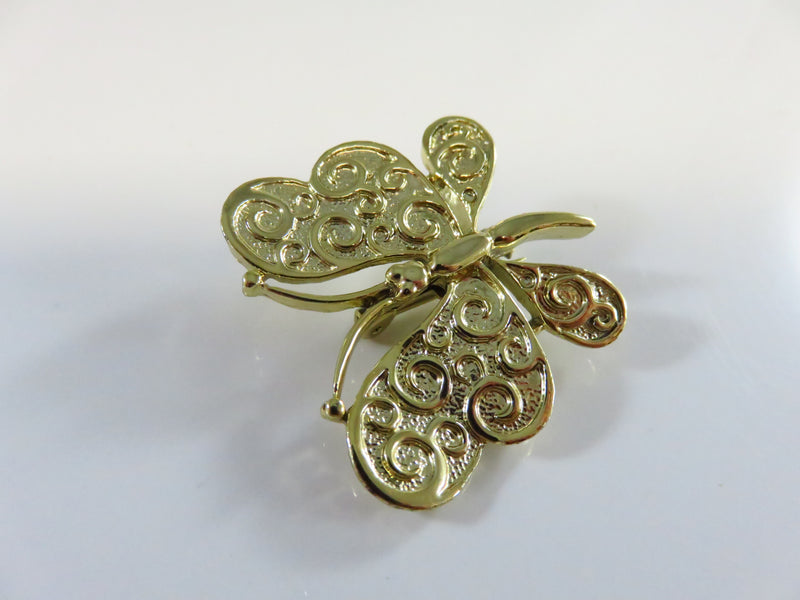 Gerry's Butterfly Brooch with Faux Openwork Design in Gold Tone Metal