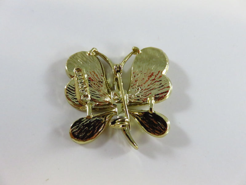 Gerry's Butterfly Brooch with Faux Openwork Design in Gold Tone Metal