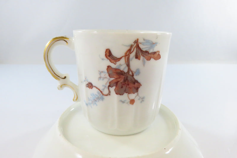 Haviland & Co Limoges France Small Tea Cup and Saucer With Flowers