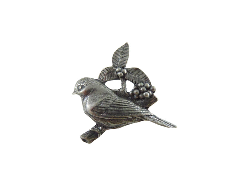 2002 Birds of Blooms Pewter Scatter Bird Pinback Hat Pin