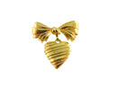 I Love You Mother Ribbon and Dangling Heart Lapel Pin by Avon — Gold — front view