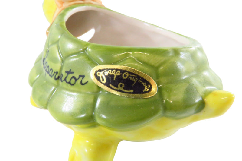 Josef Originals Turtle Egg Separator Vintage Green Yellow Turtle