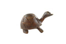 Hand Carved Wooden Turtle Figure Folk Art Turtle Small 2 1/4" — front view