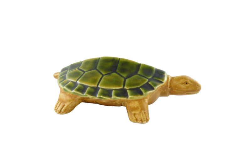 Ceramic Turtle Figurine by Wony Ltd Japan 5 3/8" Long — front view