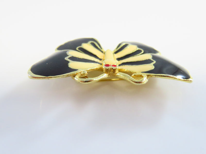 Butterfly Brooch Pin Cream Black Gold Red Butterfly Lapel Safety Pin