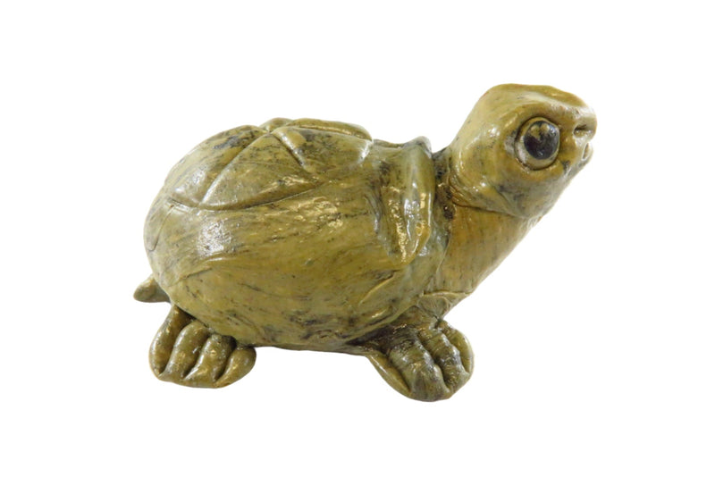 Paper Mache Turtle Rattle Folk Art Hand Made Turtle — front view