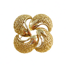 Trifari Textured Domed Pinwheel Brooch Gold Tone 2" X 2" — Gold — front view
