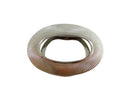 USA Made Oval Silver Textured Metal Scarf Clip by Lieba Vintage Accessory — Silver — front view