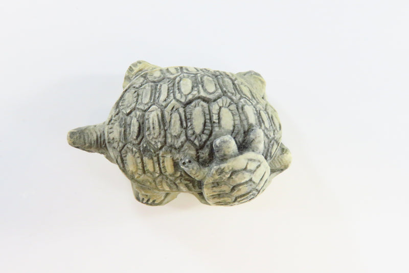 Small Mother & Baby Turtle Figurine by Mt St. Helen's Sculptures