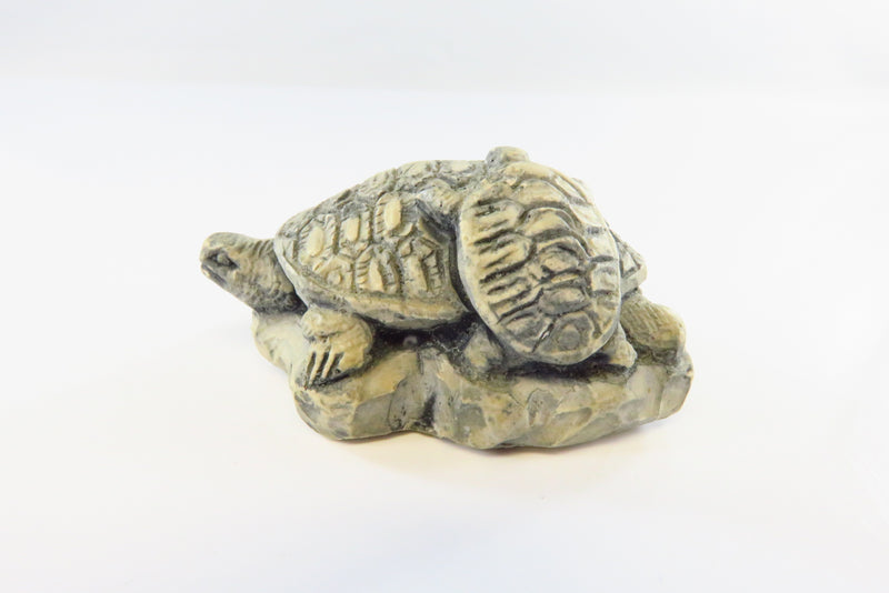 Small Mother & Baby Turtle Figurine by Mt St. Helen's Sculptures