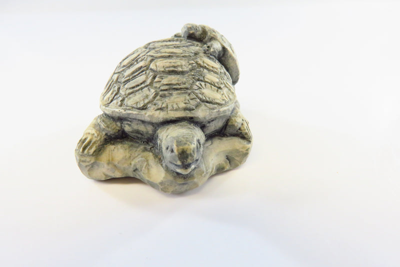 Small Mother & Baby Turtle Figurine by Mt St. Helen's Sculptures