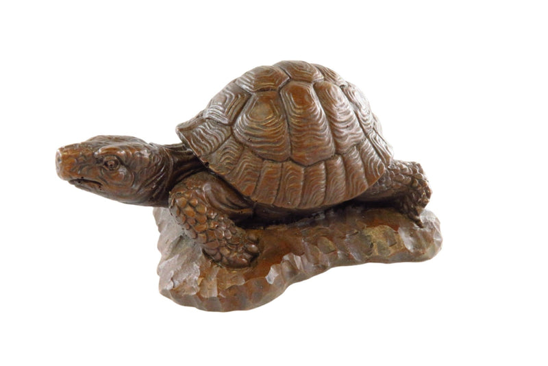 Dark Brown Great Detail Tortoise Figurine Red Mill Mfg Resin Figurine — front view