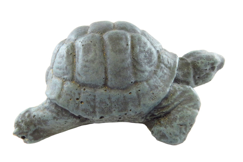 Blue Green Black Artistic Turtle  In a Folk Art Style Unknown Rock Materials