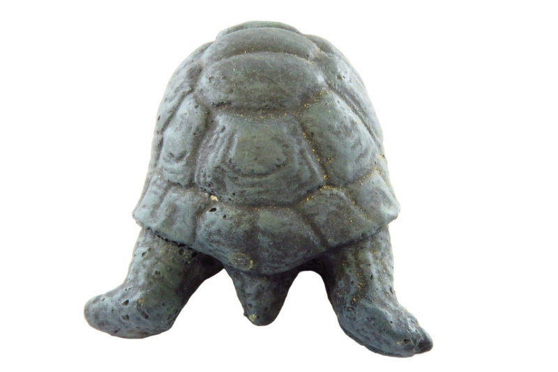 Blue Green Black Artistic Turtle  In a Folk Art Style Unknown Rock Materials