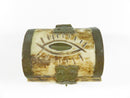 Vintage Carved Bone Trinket Box Brass Mounted Velvet Lined Small Hinged Box 2 3/8 Inch