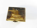 Vintage Carved Bone Trinket Box Brass Mounted Velvet Lined Small Hinged Box 2 3/8 Inch