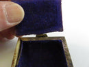 Vintage Carved Bone Trinket Box Brass Mounted Velvet Lined Small Hinged Box 2 3/8 Inch