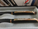 Vintage Planters Mr Peanut Pen and Pencil Set Quill USA Matte Black Gold Tone Original Box