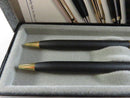 Vintage Planters Mr Peanut Pen and Pencil Set Quill USA Matte Black Gold Tone Original Box