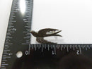 Vintage Swallow Bird Brooch Marcasite Sterling Silver Pin Red Glass Eye