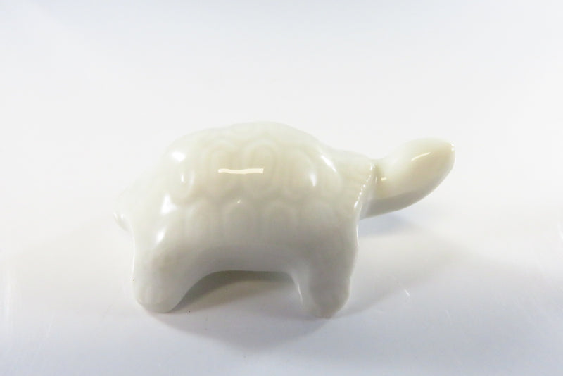 White Glazed Fine Bone China Turtle Figurine Japan 2"