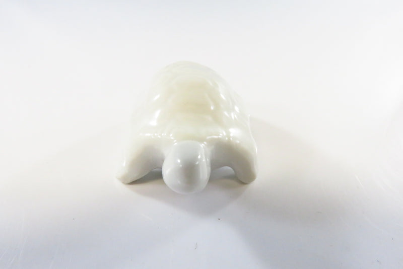 White Glazed Fine Bone China Turtle Figurine Japan 2"