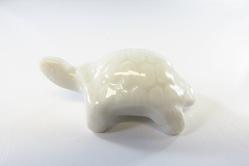 White Glazed Fine Bone China Turtle Figurine Japan 2"