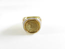 Sterling Silver Gold Tone American Gold Native Chief Ring Bradford Exchange Size 10 3/4