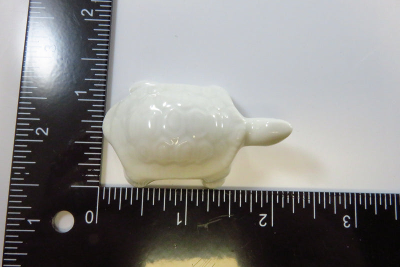 White Glazed Fine Bone China Turtle Figurine Japan 2"