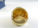 Sterling Silver Gold Tone American Gold Native Chief Ring Bradford Exchange Size 10 3/4
