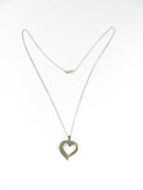 Charles Winston Sterling Silver Marcasite Heart Necklace Box Chain Italy