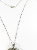 Charles Winston Sterling Silver Marcasite Heart Necklace Box Chain Italy