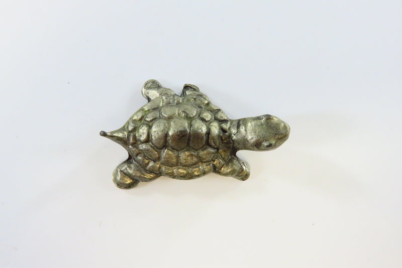 Cast Metal Turtle Figurine Unknown Metal Small Unsigned 1 1/2" Long