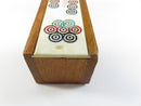 Vintage Mexican Hand Carved Bone Miniature Domino Set Folk Art Wooden Box 28 Pieces