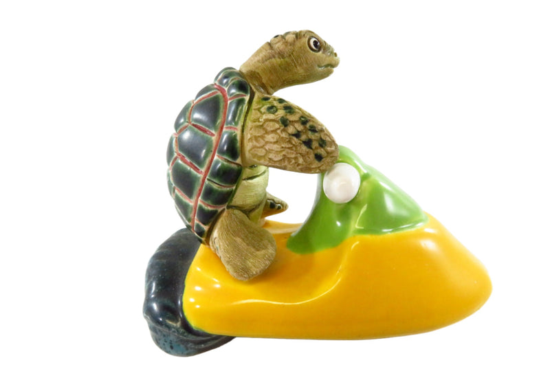 Unusual Jet Ski Turtle Ceramic Folk Art by Deltos of Peru