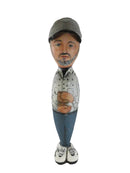 Hand Painted Gourd Folk Art Figure Sculpture Steve Mtester 2010 Whimsical Primitive Decor