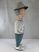 Hand Painted Gourd Folk Art Figure Sculpture Steve Mtester 2010 Whimsical Primitive Decor