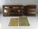 Vintage Carvel Hall Woodlawn Stainless Steel Carving Set Walnut Handles Drawer Tray