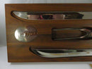 Vintage Carvel Hall Woodlawn Stainless Steel Carving Set Walnut Handles Drawer Tray
