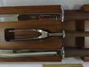 Vintage Carvel Hall Woodlawn Stainless Steel Carving Set Walnut Handles Drawer Tray