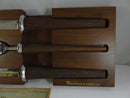 Vintage Carvel Hall Woodlawn Stainless Steel Carving Set Walnut Handles Drawer Tray