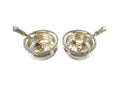 Repousse Sterling Silver 2 x Salt Cellar Bowls With Spoons Watson & Newall Co — Sterling Silver, Silver — front view
