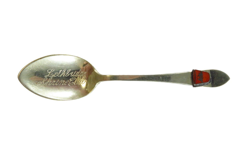 Lethbridge Shrine Club Calgary Nickel Silver Demitasse Spoon 4 1/4" — Silver — front view