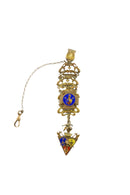 Knights of Pythias Panel Ribbon Watch Chain Belt Waist Pocket Clip With Medal & Fob